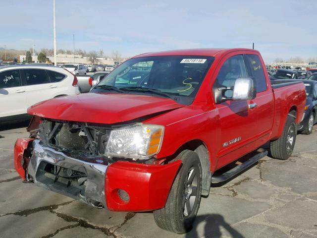 1N6AA06B55N517294 - 2005 NISSAN TITAN XE RED photo 2