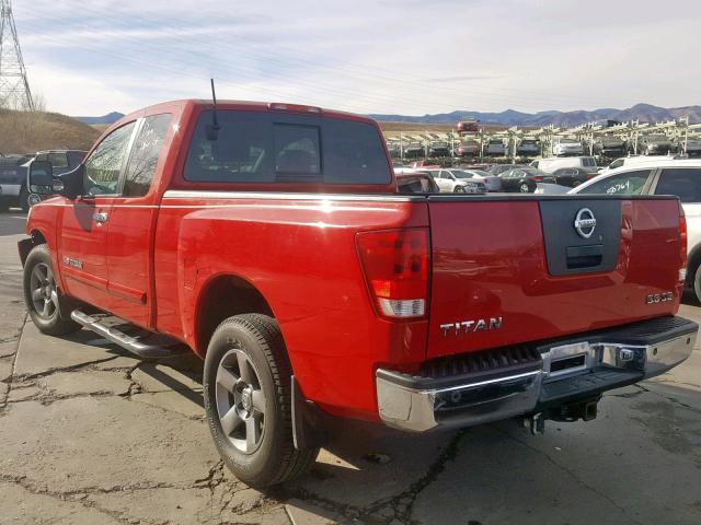 1N6AA06B55N517294 - 2005 NISSAN TITAN XE RED photo 3