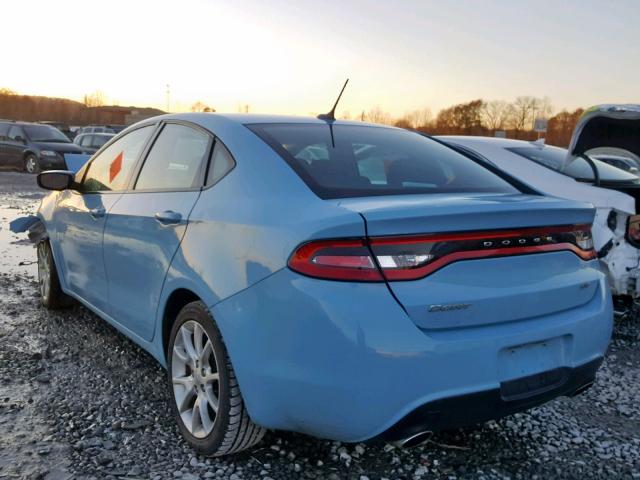 1C3CDFBA0DD288146 - 2013 DODGE DART SXT BLUE photo 3