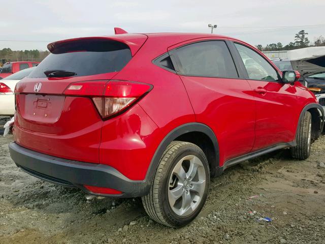 3CZRU5H5XGM726295 - 2016 HONDA HR-V EX RED photo 4