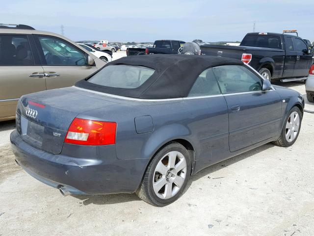 WAUAC48H03K021613 - 2003 AUDI A4 1.8 CAB GRAY photo 4