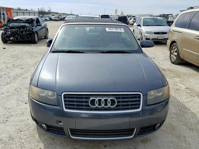 WAUAC48H03K021613 - 2003 AUDI A4 1.8 CAB GRAY photo 9