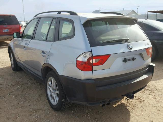 WBXPA73484WB25744 - 2004 BMW X3 2.5I SILVER photo 3