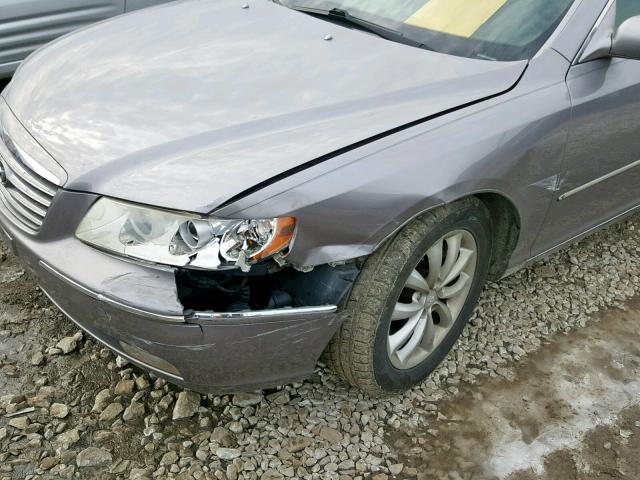 KMHFC46F47A239250 - 2007 HYUNDAI AZERA SE SILVER photo 9