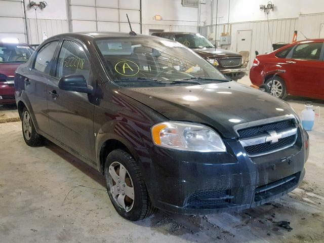 KL1TD56E49B616195 - 2009 CHEVROLET AVEO LS BLACK photo 1