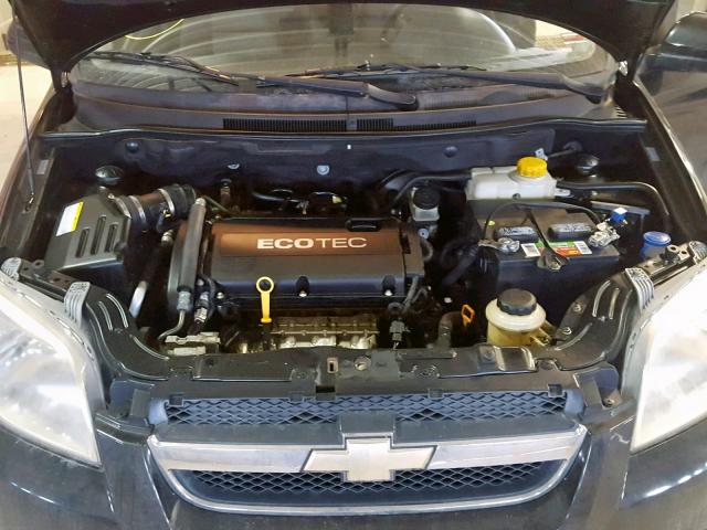 KL1TD56E49B616195 - 2009 CHEVROLET AVEO LS BLACK photo 7