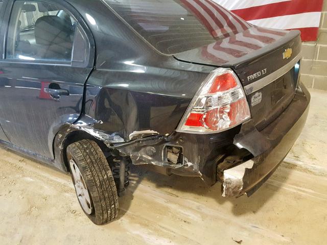 KL1TD56E49B616195 - 2009 CHEVROLET AVEO LS BLACK photo 9