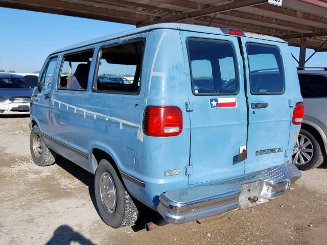 2B4HB15X6RK156996 - 1994 DODGE RAM WAGON BLUE photo 3