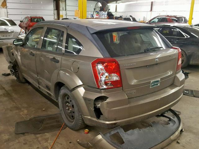 1B3HB28B37D231865 - 2007 DODGE CALIBER BEIGE photo 3