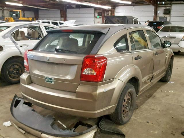 1B3HB28B37D231865 - 2007 DODGE CALIBER BEIGE photo 4