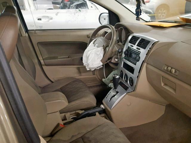 1B3HB28B37D231865 - 2007 DODGE CALIBER BEIGE photo 5