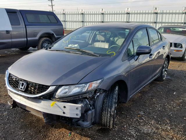 19XFB2F91EE275073 - 2014 HONDA CIVIC EXL GRAY photo 2