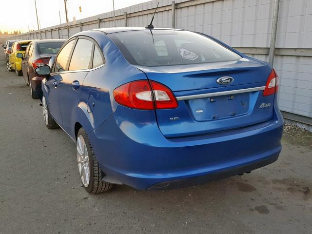 3FADP4CJ3BM145340 - 2011 FORD FIESTA SEL BLUE photo 3