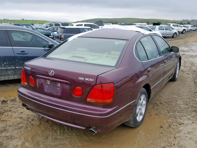 JT8BD69S820155692 - 2002 LEXUS GS 300 MAROON photo 4