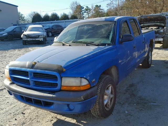 1B7GL2AX7YS674126 - 2000 DODGE DAKOTA QUA BLUE photo 2