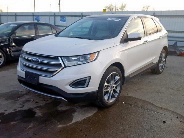 2FMTK4K80FBB20465 - 2015 FORD EDGE TITAN WHITE photo 2