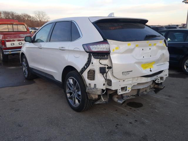 2FMTK4K80FBB20465 - 2015 FORD EDGE TITAN WHITE photo 3