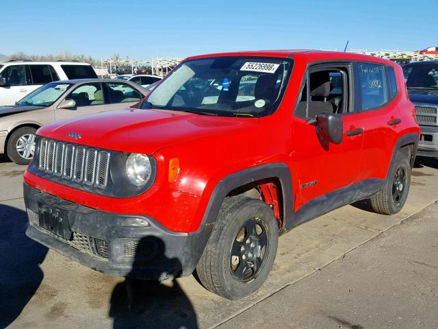 ZACCJBAW6GPD52741 - 2016 JEEP RENEGADE S RED photo 2