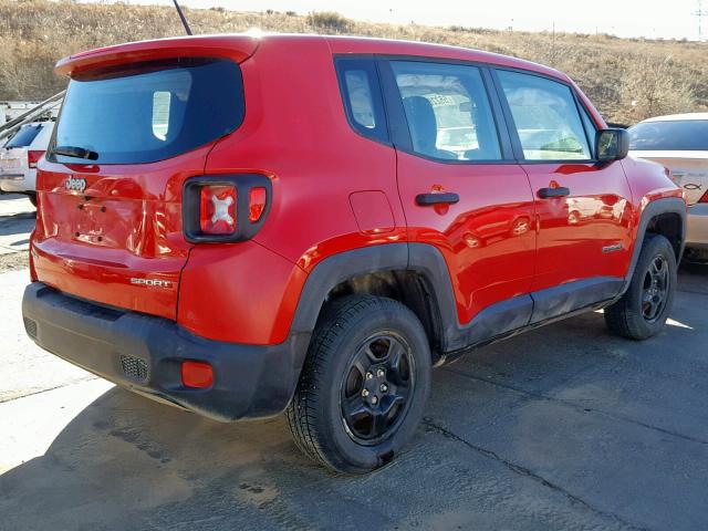 ZACCJBAW6GPD52741 - 2016 JEEP RENEGADE S RED photo 4