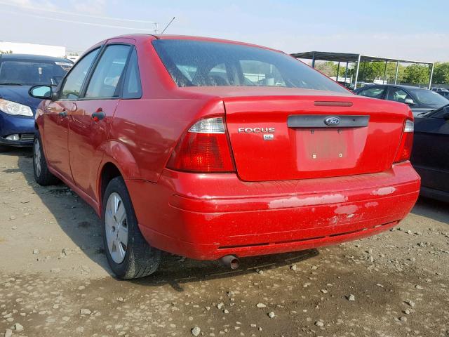 1FAFP34N97W106151 - 2007 FORD FOCUS ZX4 RED photo 3