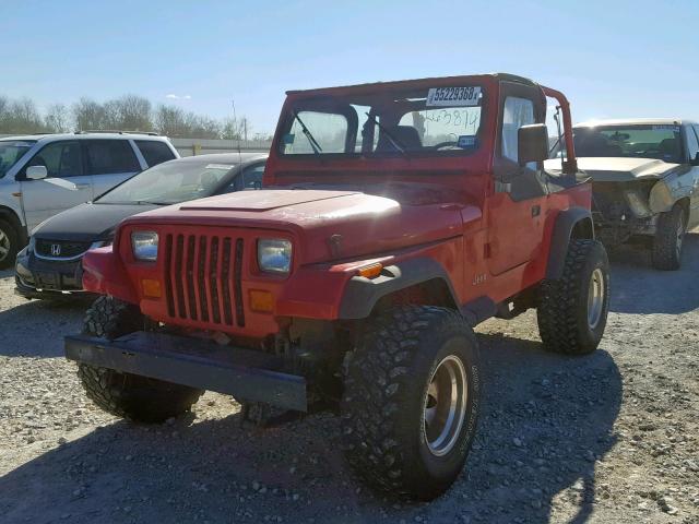 1J4FY19P8PP263874 - 1993 JEEP WRANGLER / RED photo 2