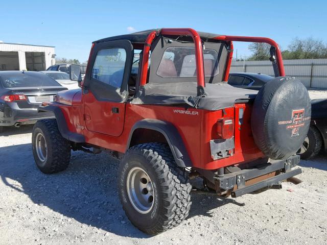 1J4FY19P8PP263874 - 1993 JEEP WRANGLER / RED photo 3