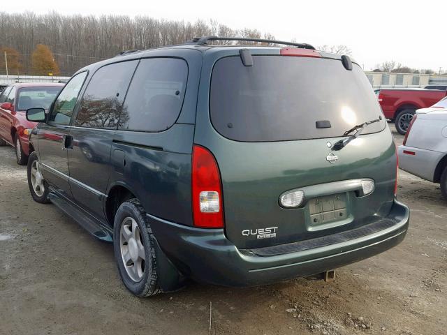 4N2ZN16T52D817019 - 2002 NISSAN QUEST SE GREEN photo 3