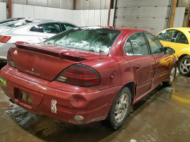 1G2NE52F54M584839 - 2004 PONTIAC GRAND AM S RED photo 4