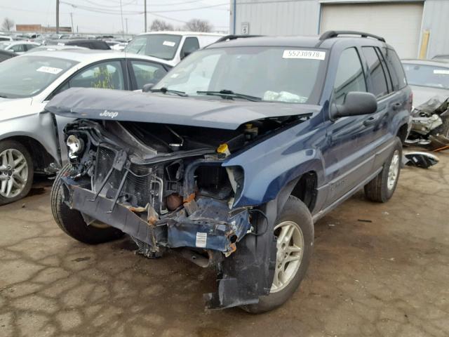 1J4GX48S94C435833 - 2004 JEEP GRAND CHER BLUE photo 2