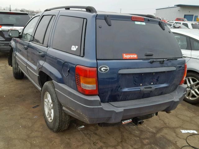 1J4GX48S94C435833 - 2004 JEEP GRAND CHER BLUE photo 3