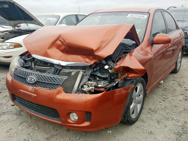 KNAFE221195026603 - 2009 KIA SPECTRA EX ORANGE photo 2