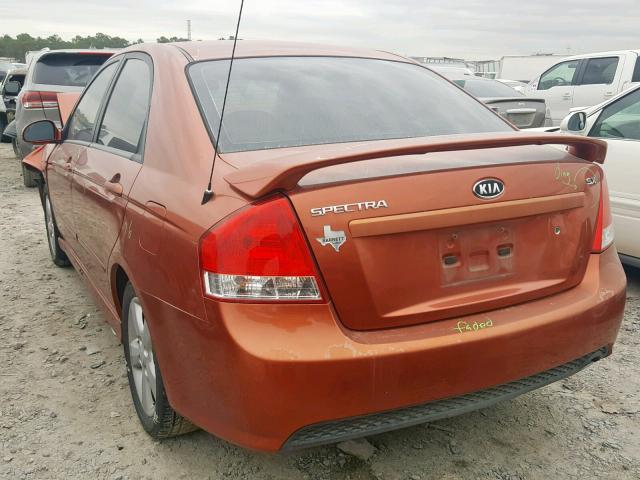 KNAFE221195026603 - 2009 KIA SPECTRA EX ORANGE photo 3