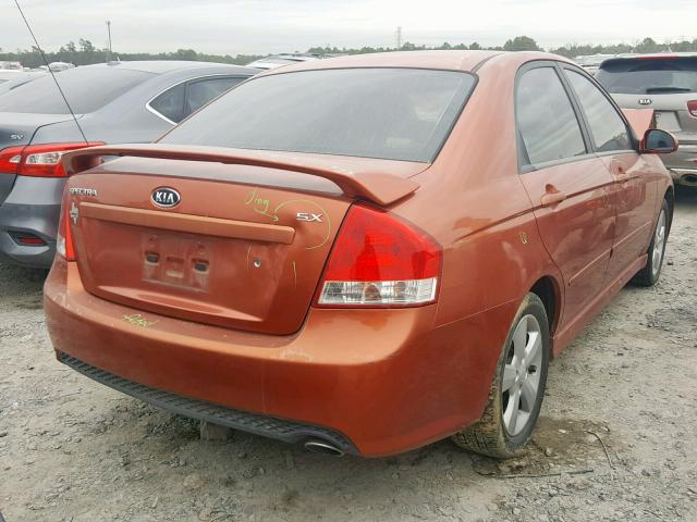 KNAFE221195026603 - 2009 KIA SPECTRA EX ORANGE photo 4