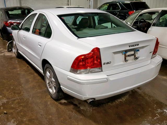 YV1RS592072638521 - 2007 VOLVO S60 2.5T WHITE photo 3