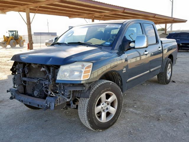 1N6AA07A94N544356 - 2004 NISSAN TITAN XE BLUE photo 2