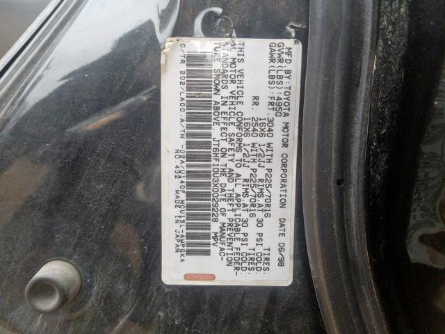 JT6HF10U3X0029228 - 1999 LEXUS RX 300 BLACK photo 10