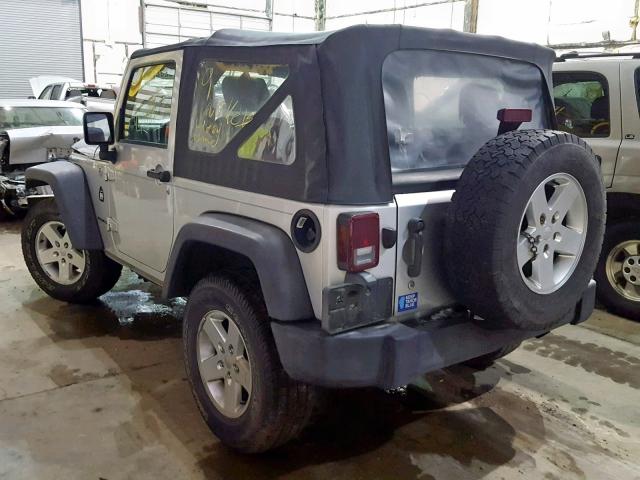 1J4FA24157L151683 - 2007 JEEP WRANGLER X SILVER photo 3