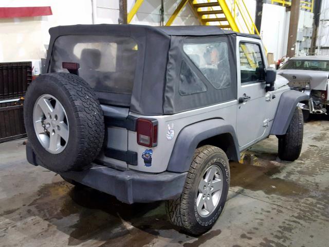 1J4FA24157L151683 - 2007 JEEP WRANGLER X SILVER photo 4