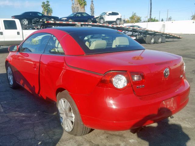 WVWBA71F17V037749 - 2007 VOLKSWAGEN EOS 2.0T RED photo 3