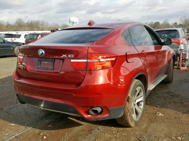 5UXFG2C55E0C43448 - 2014 BMW X6 XDRIVE3 RED photo 4