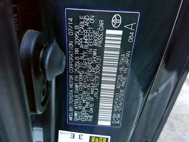 JTKJF5C73F3095131 - 2015 TOYOTA SCION TC 黑色 照片 10