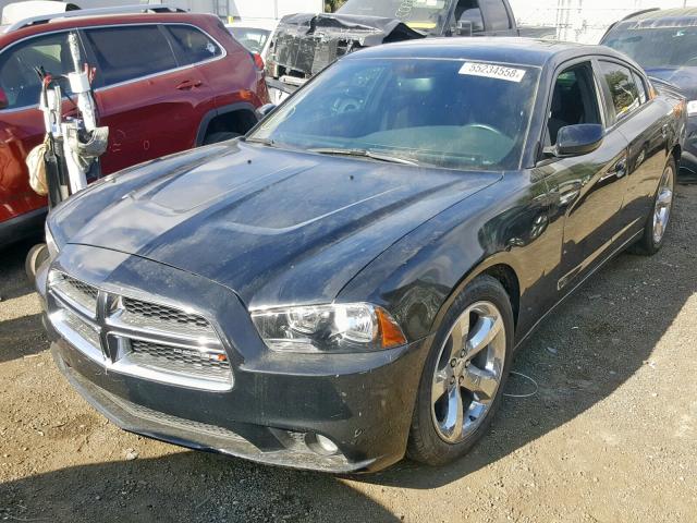 2C3CDXHG4EH338049 - 2014 DODGE CHARGER SX BLACK photo 2