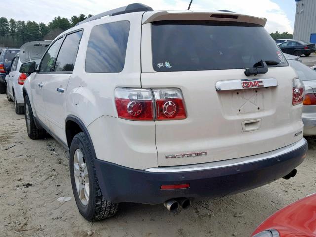 1GKLVLED2AJ183204 - 2010 GMC ACADIA SLE WHITE photo 3