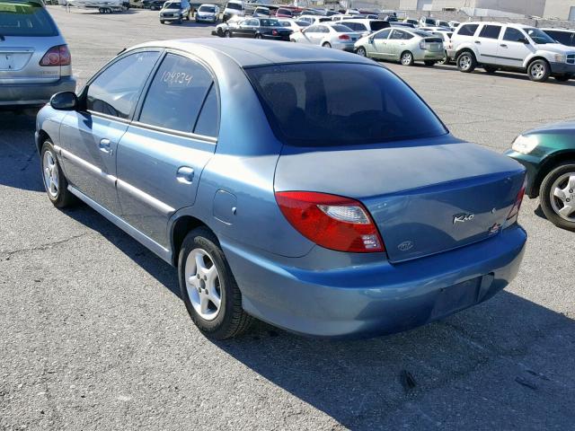 KNADC123016519356 - 2001 KIA RIO BLUE photo 3