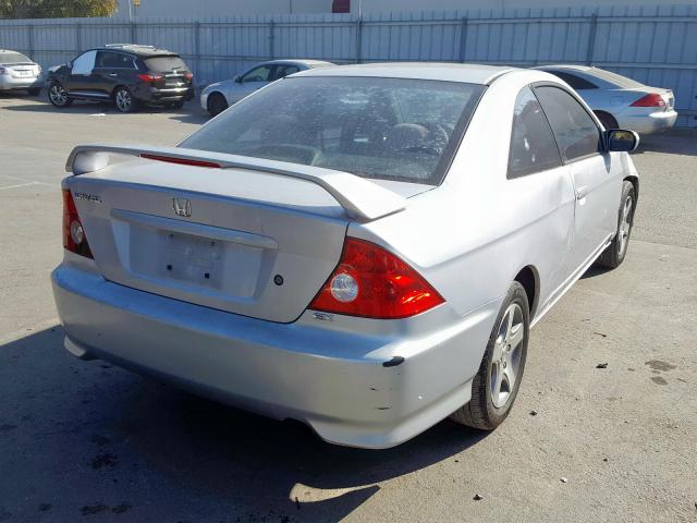 1HGEM22974L020608 - 2004 HONDA CIVIC EX SILVER photo 4