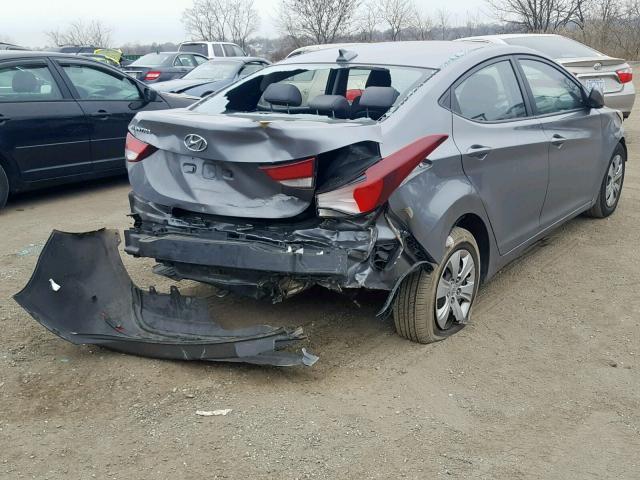 KMHDH4AE5GU619459 - 2016 HYUNDAI ELANTRA SE GRAY photo 4