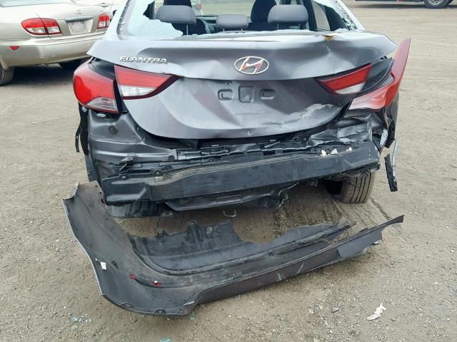 KMHDH4AE5GU619459 - 2016 HYUNDAI ELANTRA SE GRAY photo 9