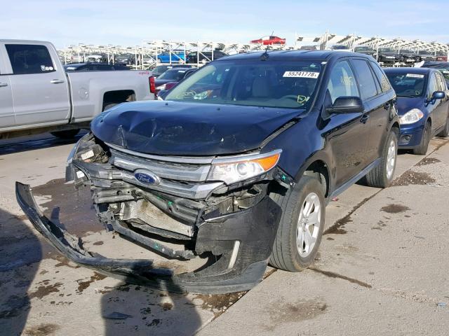 2FMDK4JCXEBA84101 - 2014 FORD EDGE SEL BLACK photo 2