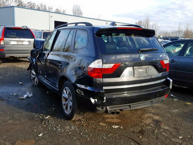 WBXPC9C49AWJ38162 - 2010 BMW X3 XDRIVE3 BLACK photo 3