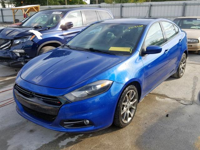 1C3CDFBB3ED862135 - 2014 DODGE DART SXT BLUE photo 2